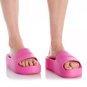Balenciaga Logo Platform Slide Sandal Chunky